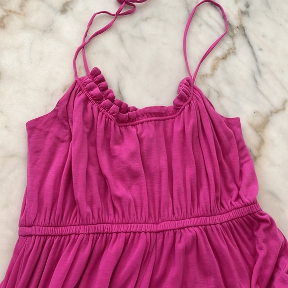 J Crew Magenta Pink Crinkle Midi Dress Dress Loose Fit Sz XS to S - Picture 14 of 16